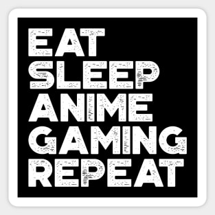 Eat Sleep Anime Gaming Repeat Funny Vintage Retro (White) Sticker